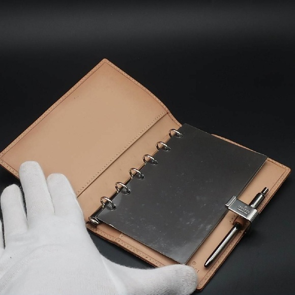 Gucci GG Monogram Pink Canvas Leather Agenda Planner Cover - Picture 6 of 11